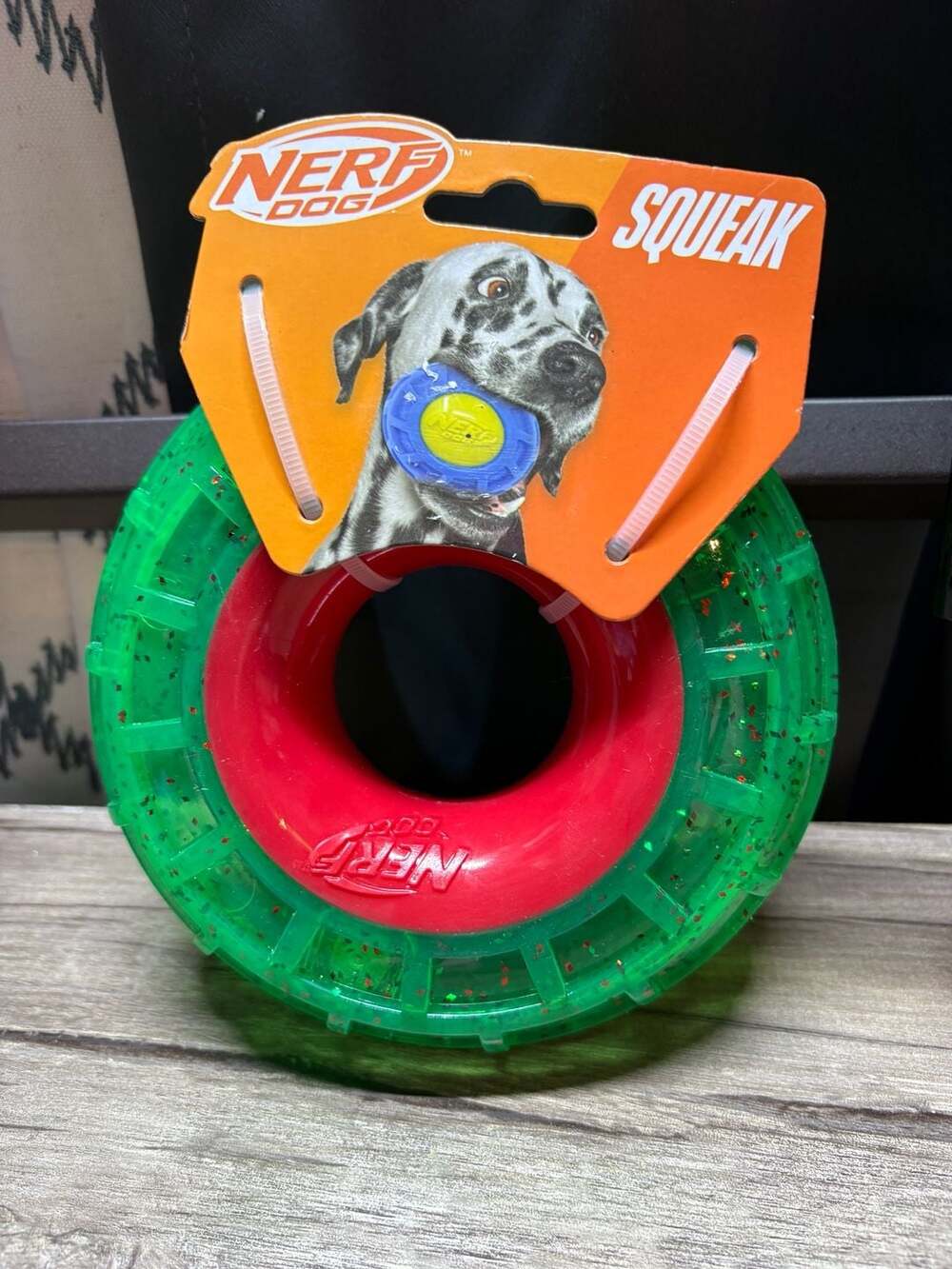Nerf Dog™ 7-Inch Squeak Ring - Red/Green, 1 ct -